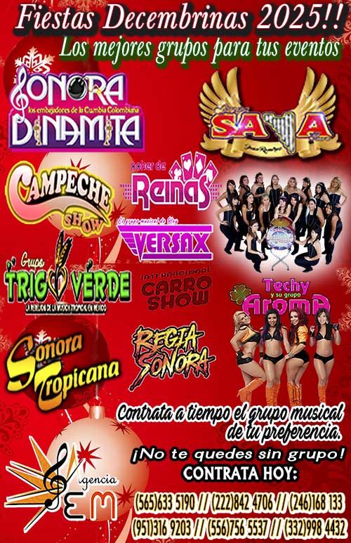 Contratacion de grupos musicales para fiestas decembrinas